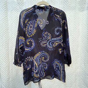 ANNE KLEIN Woman's 3/4 Sleeve Tunic Top with Peplum Style Hem Size M